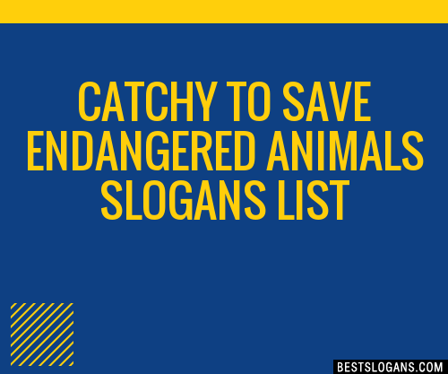 40+ Catchy To Save Endangered Animals Slogans List, Phrases, Taglines &  Names Mar 2023