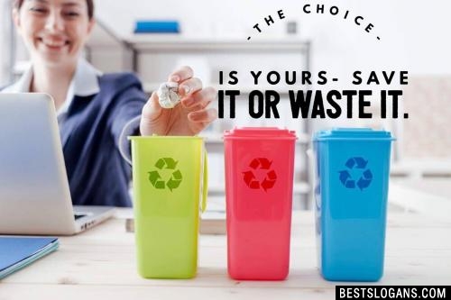 The choice is yours- Save it or Waste it.