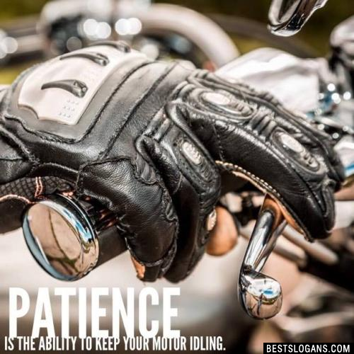 Patience is the ability to keep your motor idling.